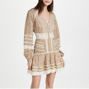 Veronica Beard Addilyn Floral Cotton Minidress Buttons Zipper Closure Size 0